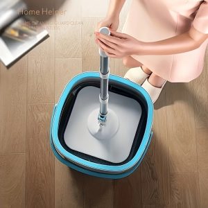 1 set, Hands-Free Rotating Spin Mop Set with 4 Mop Cloths for Home, Kitchen, Bathroom Cleaning